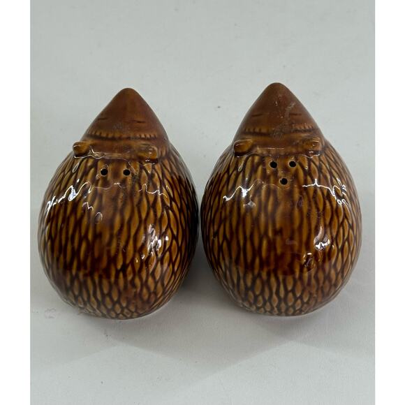 Hedgehog Salt & Pepper Shaker Set Ceramic Boho Hippie Retro Adorable - Picture 6 of 8
